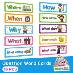 16 Pcs English Sentences Flashcards Learning Posters Educational Toys