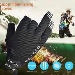 1pair Anti Slip 3 Fingerless Fishing Gloves Breathable Outdoor Sports Shore