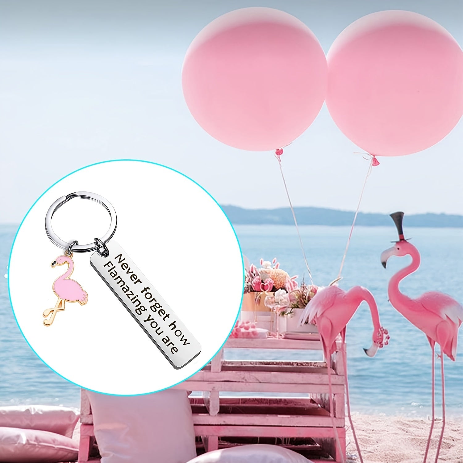 Flamingo Keychain Never Forget How Flamazing You Are Jewelry
