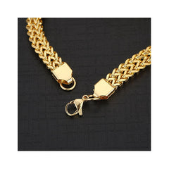 Lion Stainless Steel Bracelet Golden Plated Link Chain Punk Rock Biker Jewelry