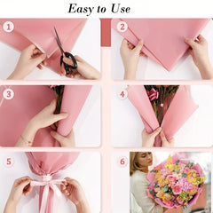 38pcs Flower Wrapping Paper Set with Butterflies and Ribbon
