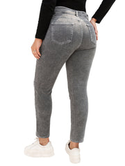 High Waisted Tapered Leg Stretch Jeans