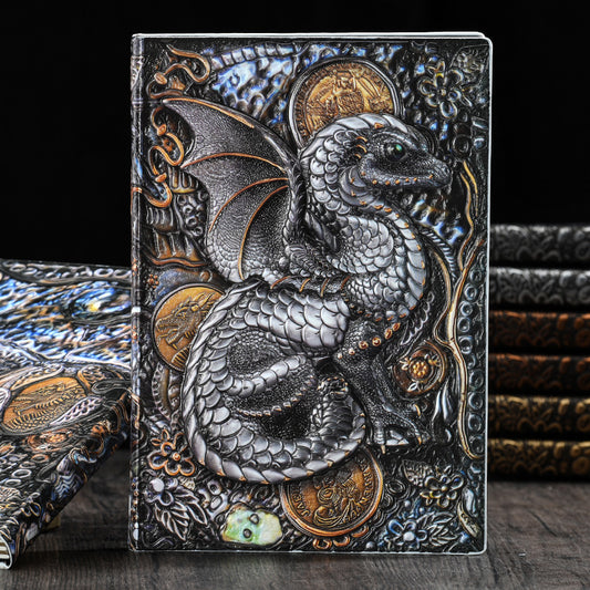 Vintage Dragon A5 Embossed Journal Dinosaur Notepad Travel Planner
