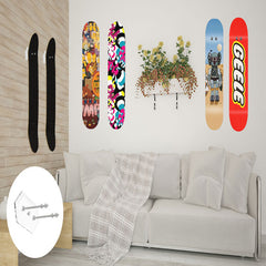 Skateboard Wall Mount Display Hanger Acrylic Vertical Horizontal Storage