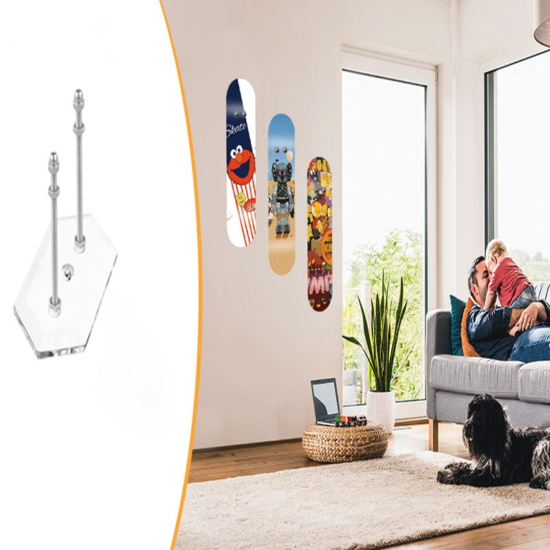Skateboard Wall Mount Display Hanger Acrylic Vertical Horizontal Storage
