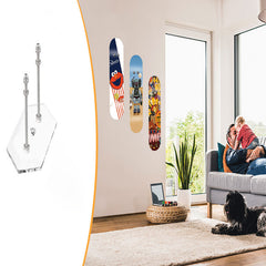 Skateboard Wall Mount Display Hanger Acrylic Vertical Horizontal Storage