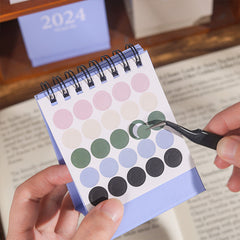 Mini Desk Calendar Aug to Dec Small Desktop Calendar with Stickers