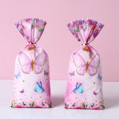 50 Pink Butterfly Party Candy Gift Bags Strawberry Packing Bag Wedding Supplies