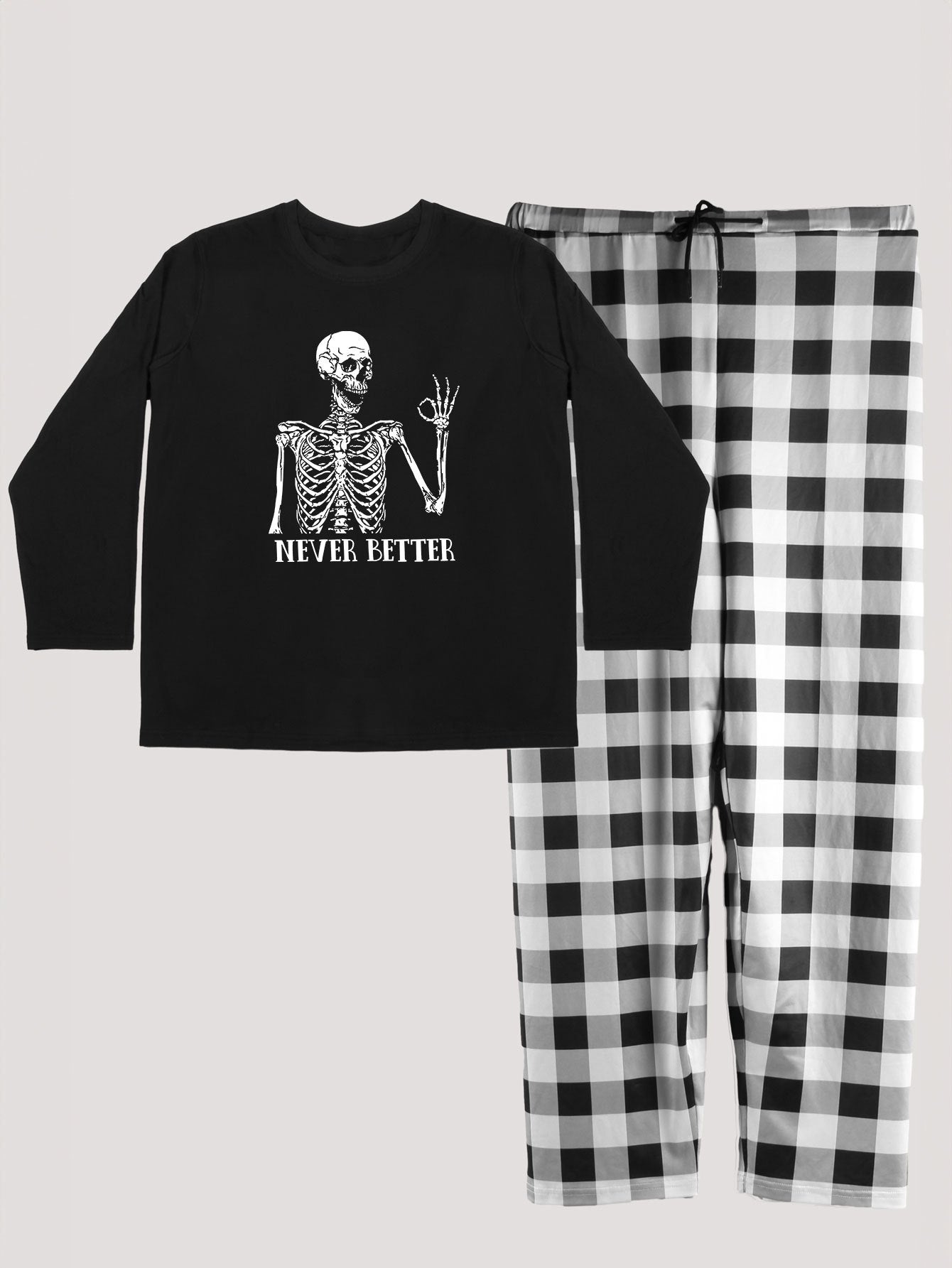 Funny Skull & Slogan Print Loungewear Set