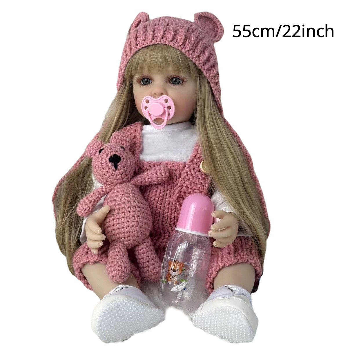 22" Lifelike Baby Reborn Doll Full Silicone Body Newborn Princess Toddler