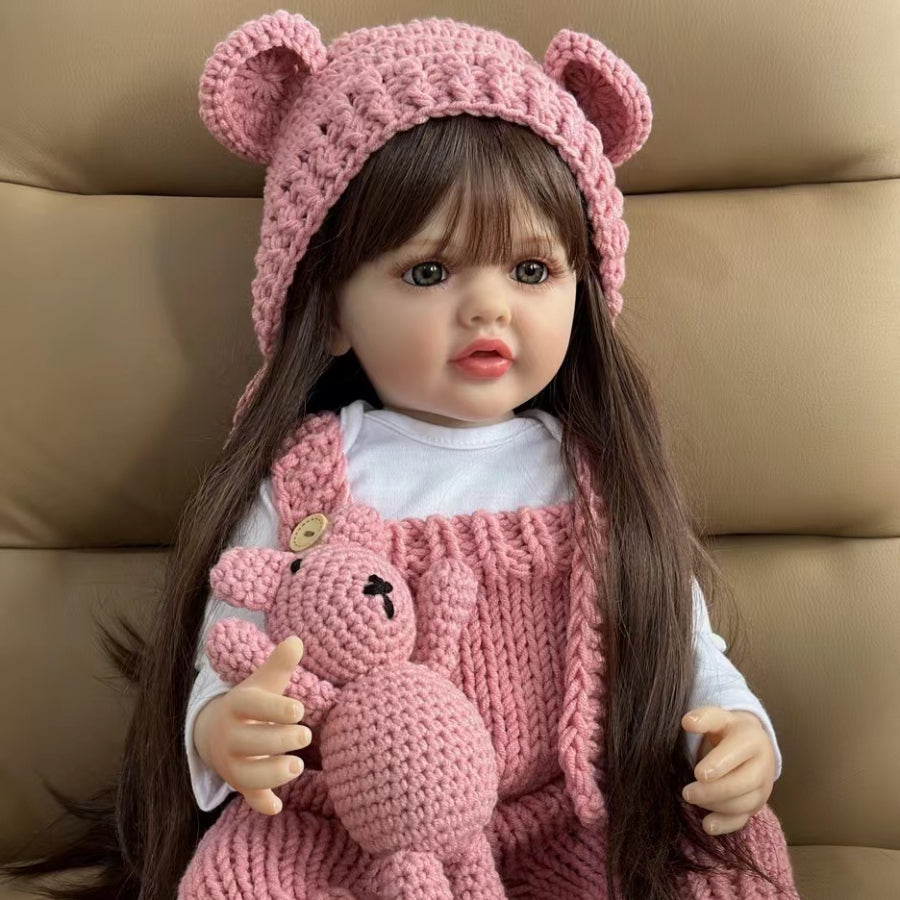 22" Lifelike Baby Reborn Doll Full Silicone Body Newborn Princess Toddler