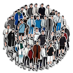 52pcs Waterproof Vinyl Boy Stickers for Water Bottle Laptops Phones