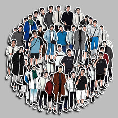 52pcs Waterproof Vinyl Boy Stickers for Water Bottle Laptops Phones