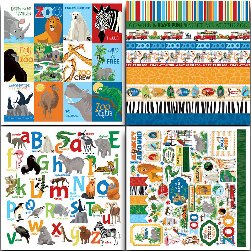 20pcs Zoo Adventure Paper Retro Journal Decoration DIY Tools