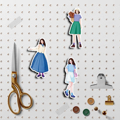 53pcs Girl Washi Stickers for DIY Scrapbook Student Stationery Arts