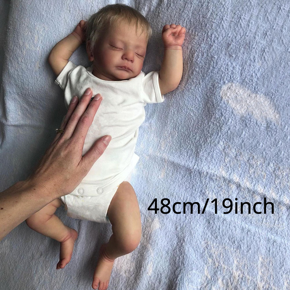 Real Sleeping Reborn Baby Doll 19inch Bebe With 3D Paint Skin Toy Babies