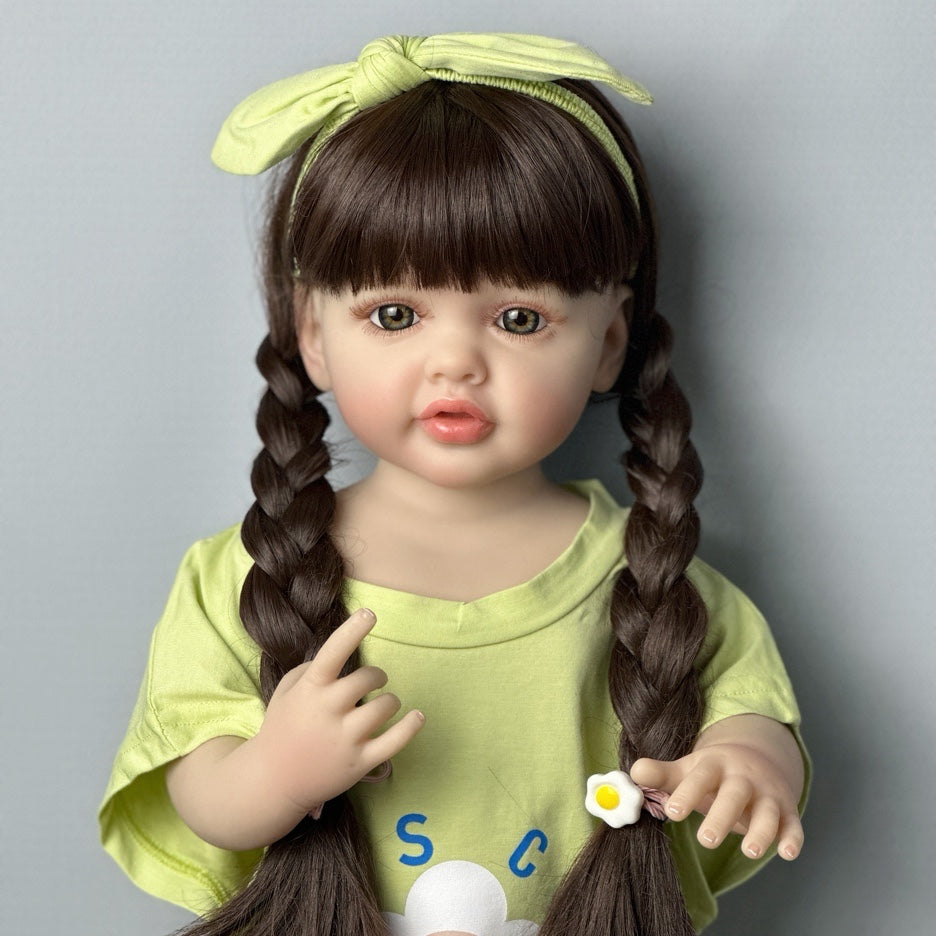 55" Reborn Girl Doll Full Body Silicone Standable Bathable Princess Kids