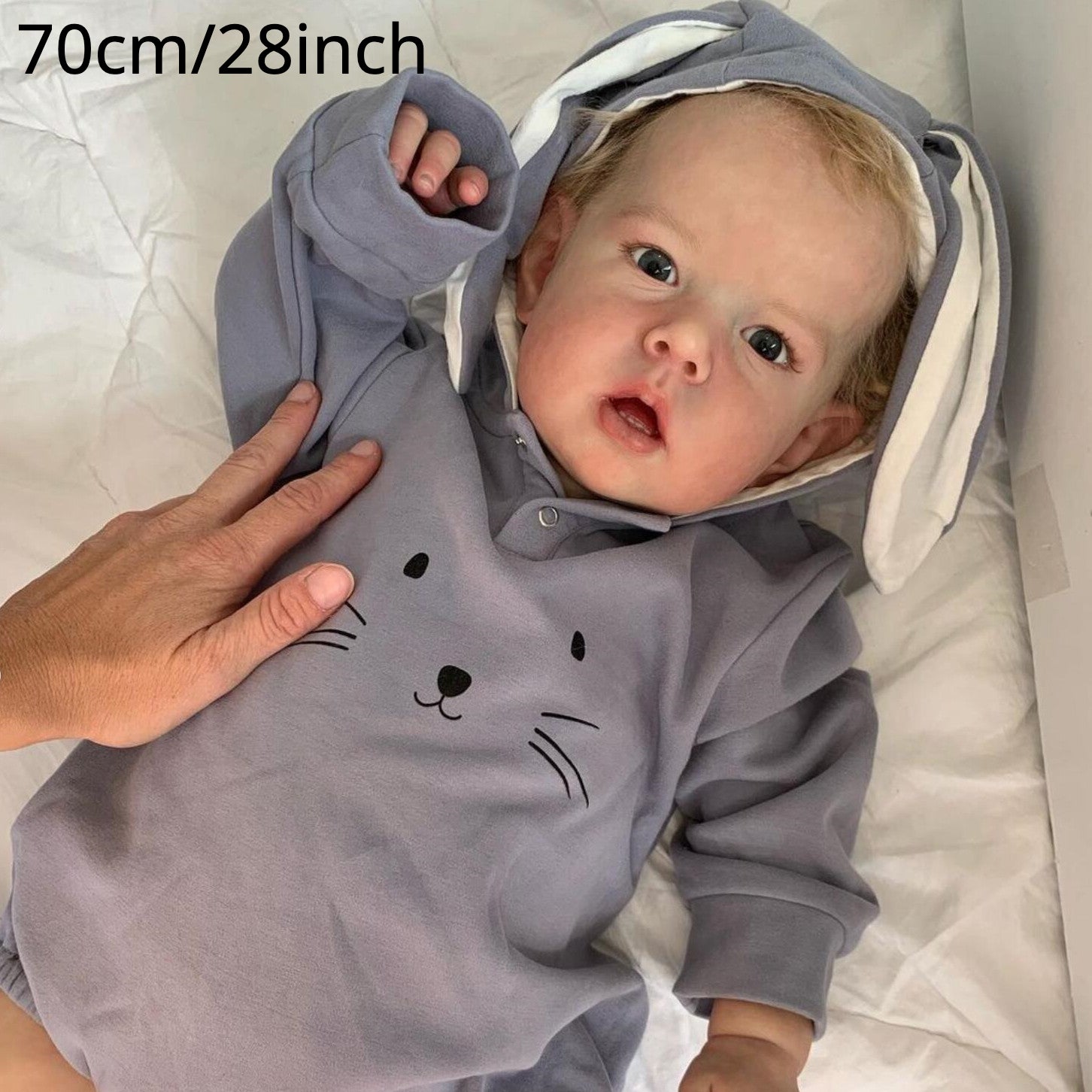 28 Inch Realistic Reborn Doll with 3D Skin Veins Soft Silicone Art Toy
