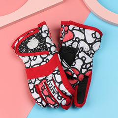 Kids Winter Skiing Gloves Long Sleeve Windproof Waterproof Mittens