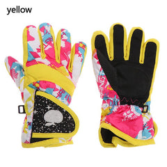Kids Winter Skiing Gloves Long Sleeve Windproof Waterproof Mittens