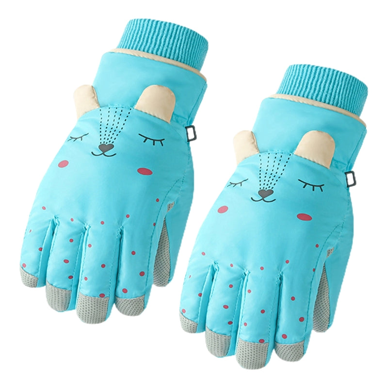 Kids Winter Waterproof Windproof Cartoon Padded Gloves