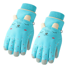 Kids Winter Waterproof Windproof Cartoon Padded Gloves