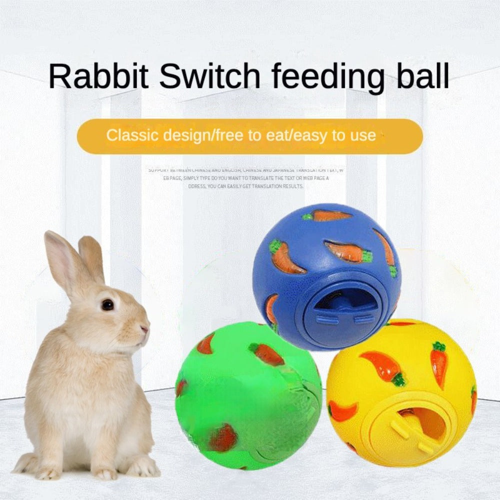 Small Pet Carrot Graphic Food Leaking Ball Rabbit Toy