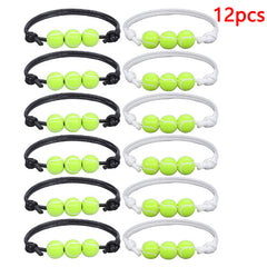 12pcs Wax Thread Braided Sports Tennis Charm Bracelet Set