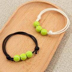 12pcs Wax Thread Braided Sports Tennis Charm Bracelet Set