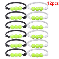 12pcs Wax Thread Braided Sports Tennis Charm Bracelet Set