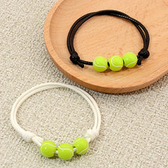 12pcs Wax Thread Braided Sports Tennis Charm Bracelet Set