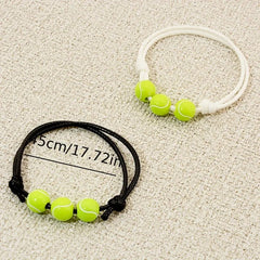 12pcs Wax Thread Braided Sports Tennis Charm Bracelet Set