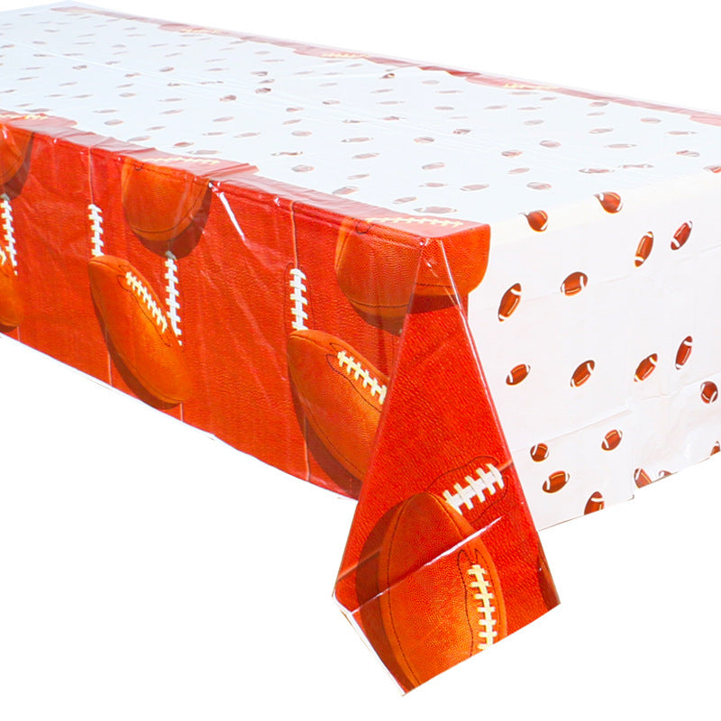 137 16X274 Christmas Rectangle Tablecloth Soccer Baseball Rugby Disposable