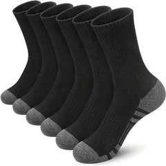 3 Pairs Sports Mid-calf Socks, Breathable & Sweat Absorbing