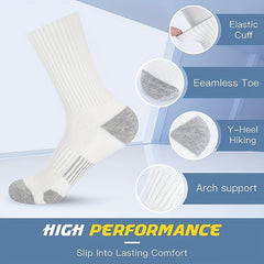 3 Pairs Sports Mid-calf Socks, Breathable & Sweat Absorbing