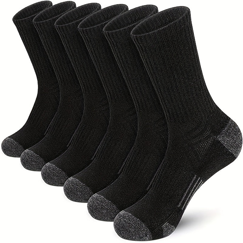 3 Pairs Sports Mid-calf Socks, Breathable & Sweat Absorbing
