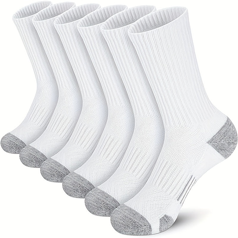3 Pairs Sports Mid-calf Socks, Breathable & Sweat Absorbing