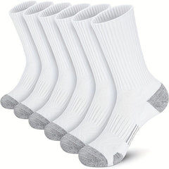 3 Pairs Sports Mid-calf Socks, Breathable & Sweat Absorbing