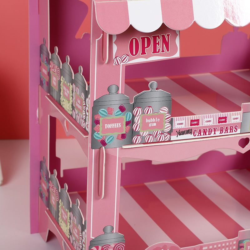 3 Tier Cupcake Stand Christmas Family Birthday Party Disposable Paper Cake Stand