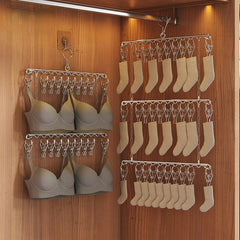 Folding Drying Underwear Socks Rack Wardrobe Storage Clothes Clip