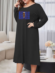 Casual Letter Print Sleep Dress