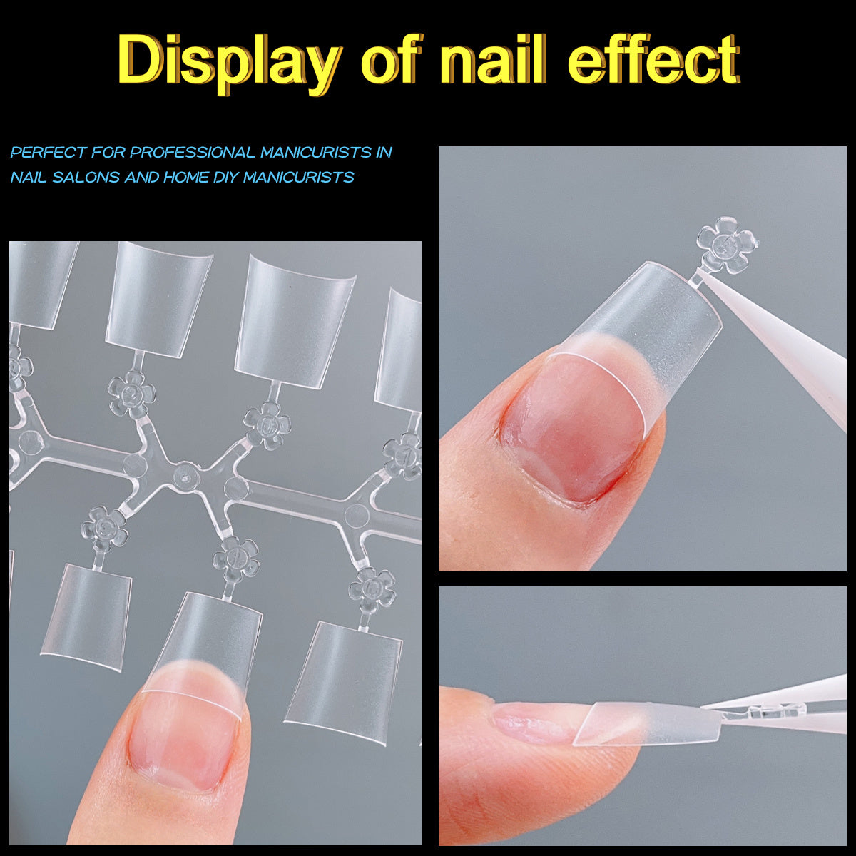 240pcs Matte Clear Short Coffin Acrylic Nail Tips