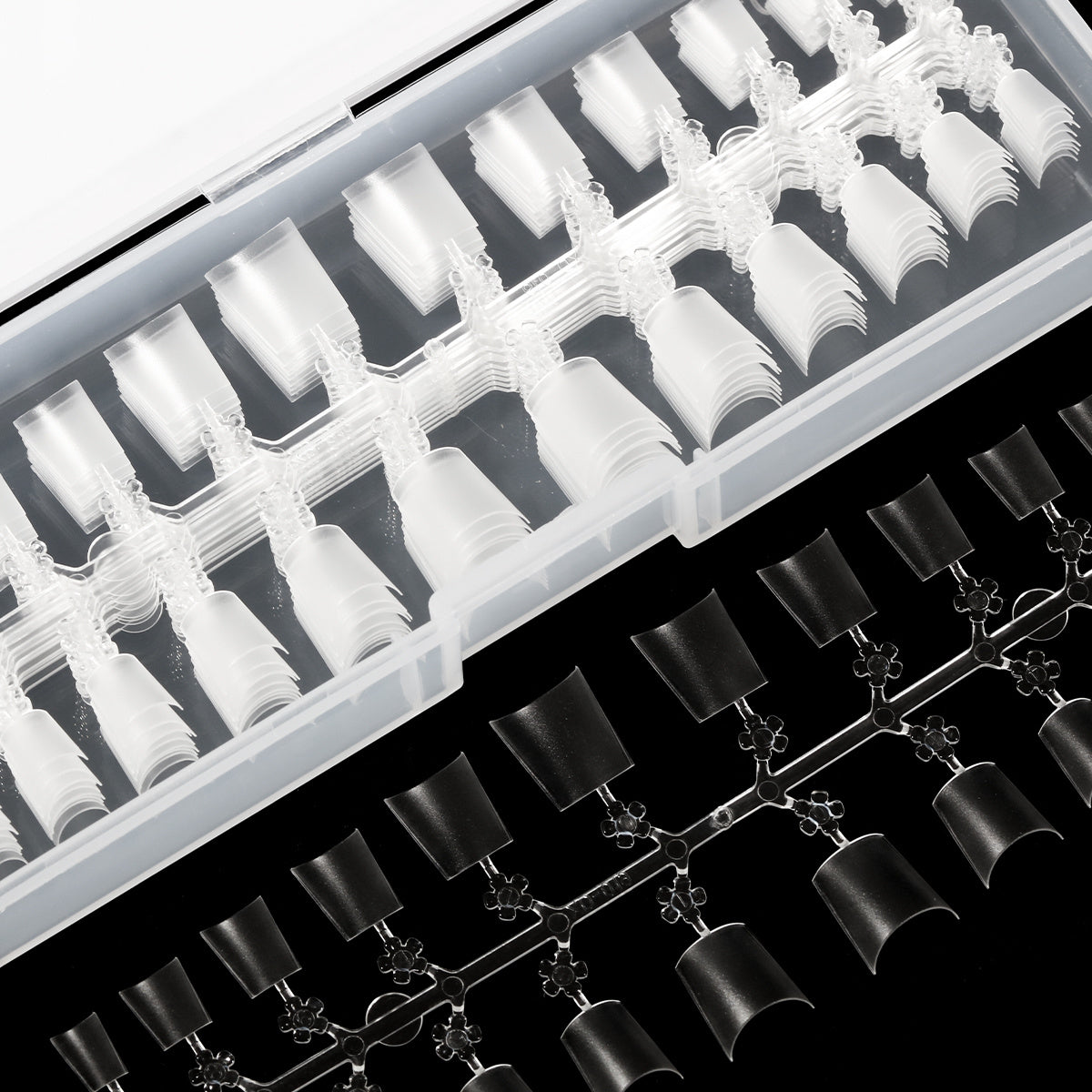 240pcs Matte Clear Short Coffin Acrylic Nail Tips
