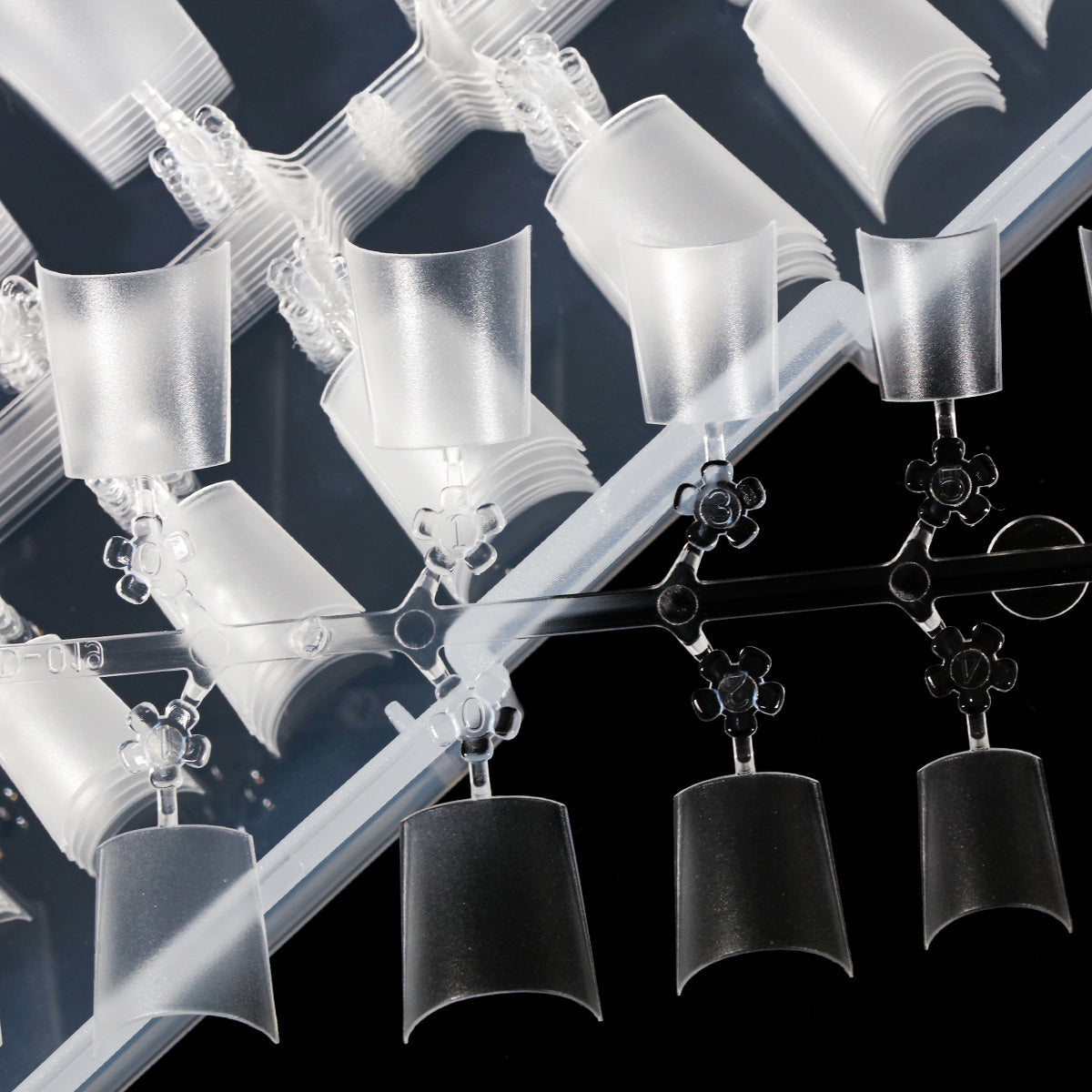 240pcs Matte Clear Short Coffin Acrylic Nail Tips