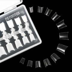 240pcs Matte Clear Short Coffin Acrylic Nail Tips