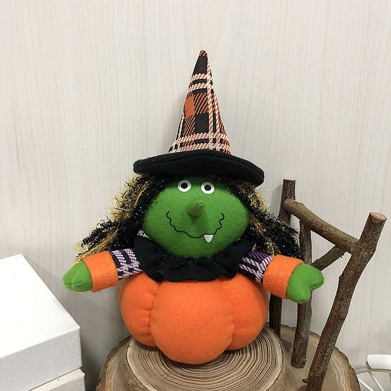 Halloween Decorative Doll Indoor Decoration Cartoon Pumpkin Doll Ghost Gift