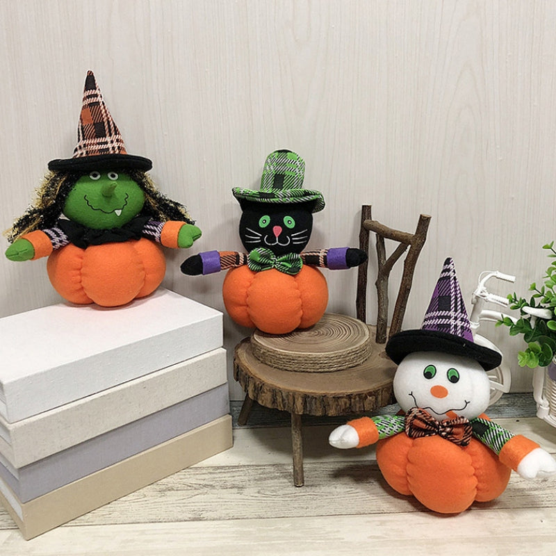 Halloween Decorative Doll Indoor Decoration Cartoon Pumpkin Doll Ghost Gift