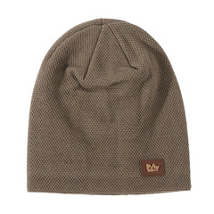 Men's Winter Wool Knit Cap Beanie with Fleece Lining