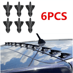 6pcs Carbon Fiber Spoiler Wing Rear Sunroof Window Tail Lip Sticker