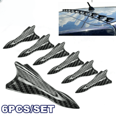 6pcs Carbon Fiber Spoiler Wing Rear Sunroof Window Tail Lip Sticker